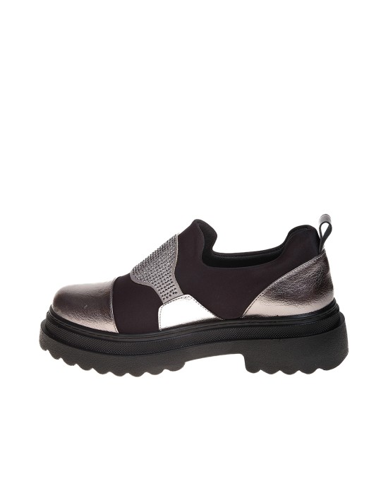  Bruno Scarpe Loafer Ανθρακί με Strass