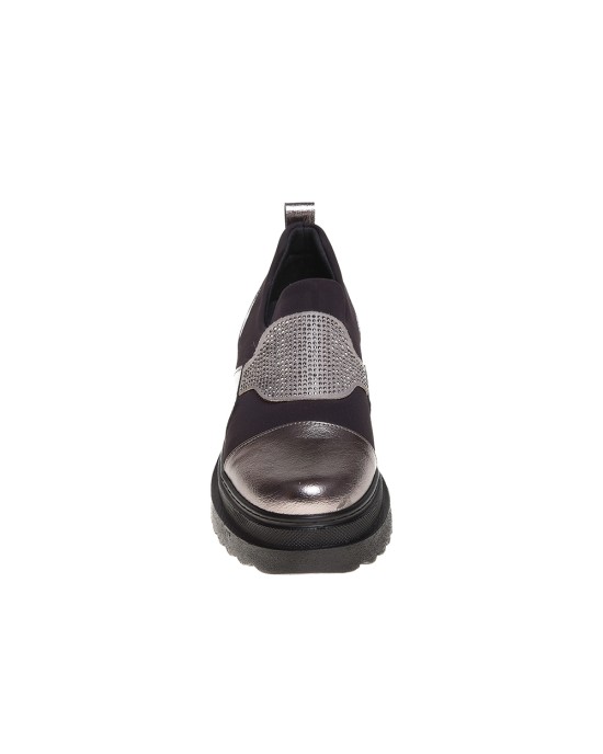  Bruno Scarpe Loafer Ανθρακί με Strass