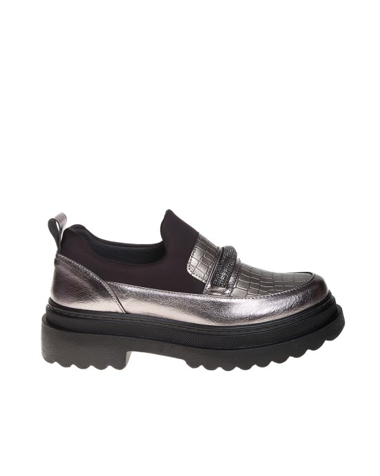  Bruno Scarpe Loafer Ανθρακί με Strass