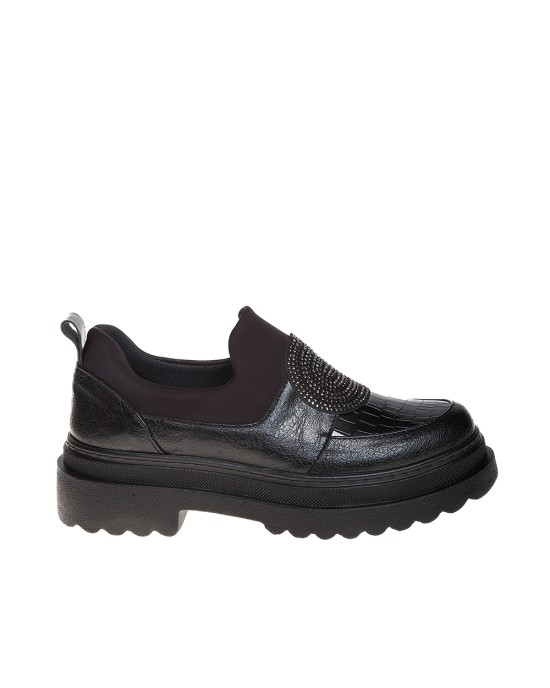  Bruno Scarpe Loafer Μαύρο με Strass