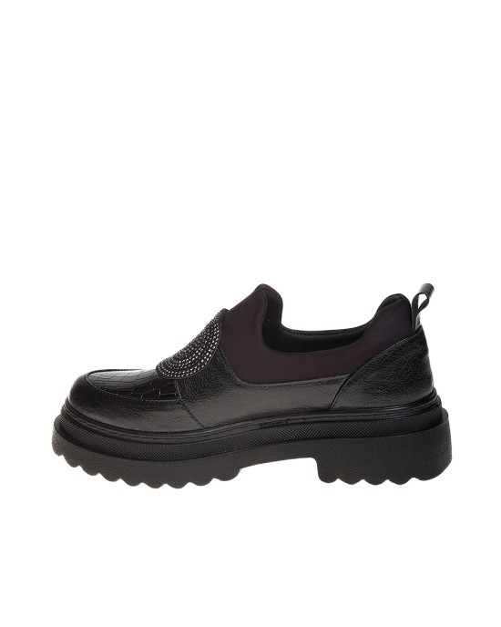  Bruno Scarpe Loafer Μαύρο με Strass