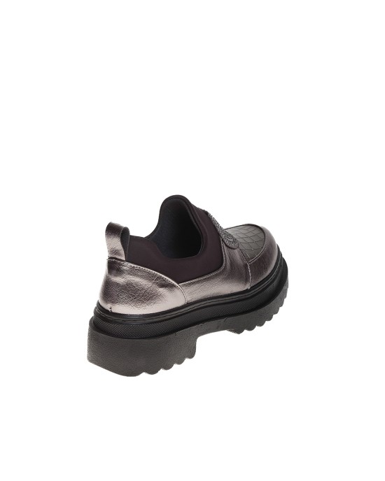  Bruno Scarpe Loafer Ανθρακί με Strass