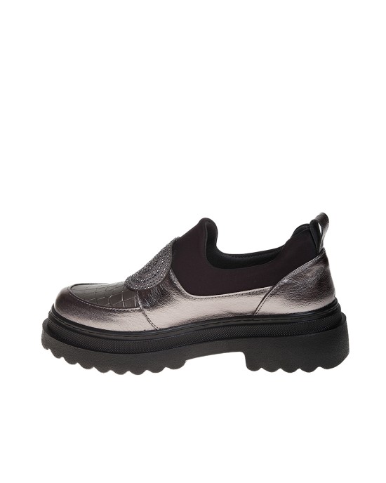  Bruno Scarpe Loafer Ανθρακί με Strass