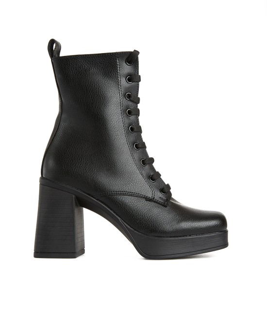 Bruno Scarpe Μποτάκι Καρέ με Φιάπα Μαύρο Bruno Scarpe Μποτάκι Καρέ με Φιάπα Μαύρο