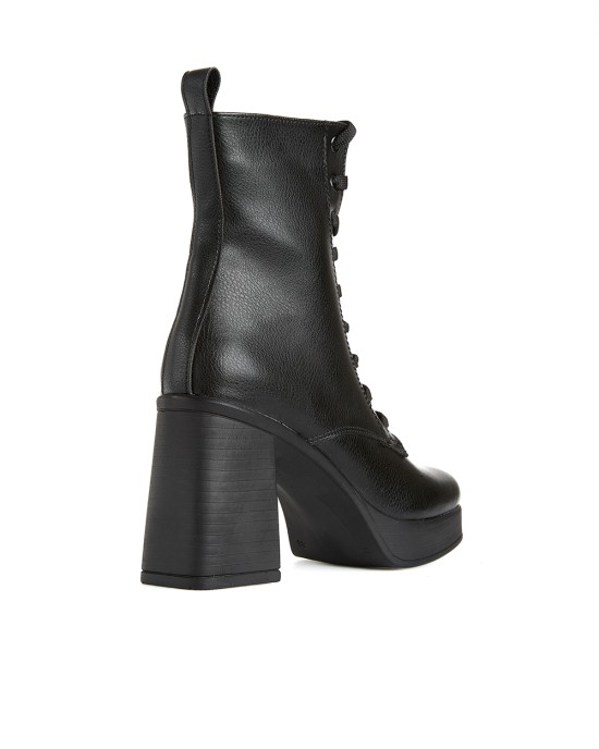 Bruno Scarpe Μποτάκι Καρέ με Φιάπα Μαύρο Bruno Scarpe Μποτάκι Καρέ με Φιάπα Μαύρο
