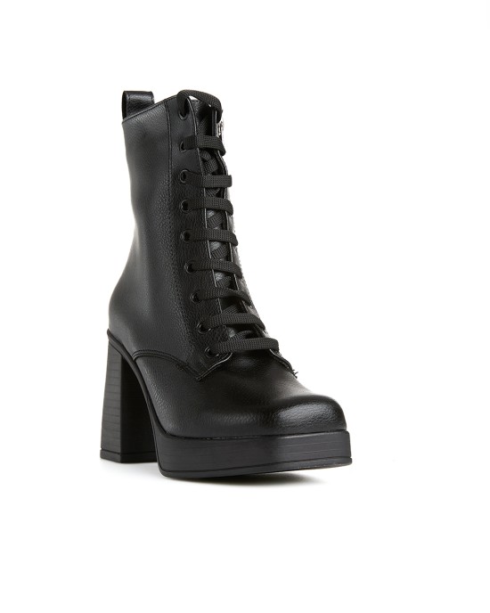 Bruno Scarpe Μποτάκι Καρέ με Φιάπα Μαύρο Bruno Scarpe Μποτάκι Καρέ με Φιάπα Μαύρο