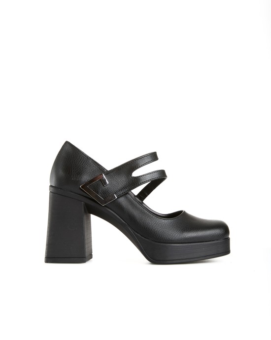 Bruno Scarpe Γόβα Καρέ με Φιάπα Μαύρο Bruno Scarpe Γόβα Καρέ με Φιάπα Μαύρο
