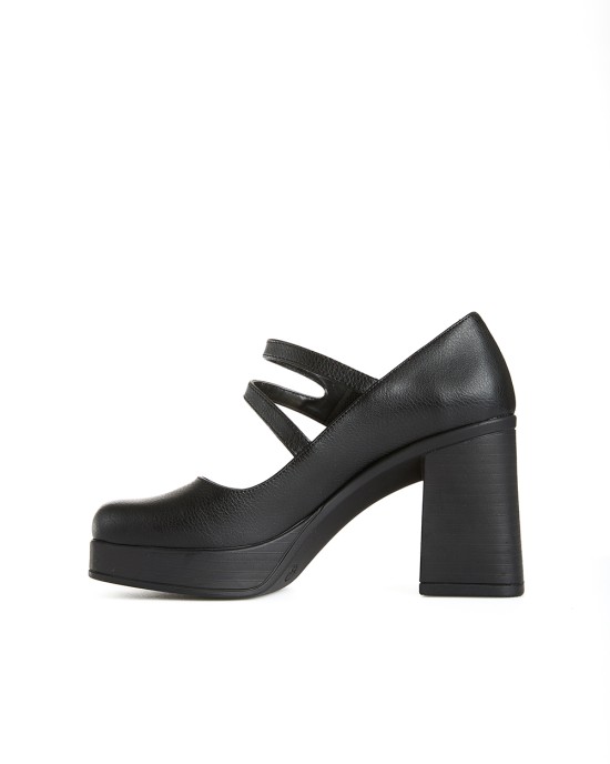 Bruno Scarpe Γόβα Καρέ με Φιάπα Μαύρο Bruno Scarpe Γόβα Καρέ με Φιάπα Μαύρο
