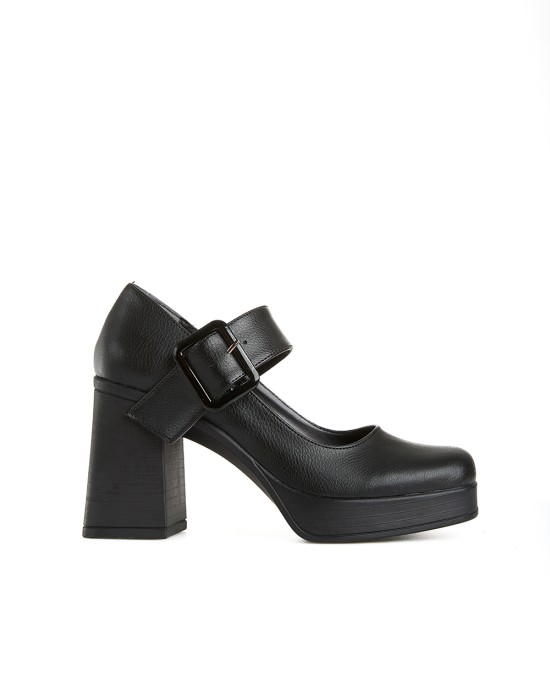 Bruno Scarpe Γόβα Καρέ με Φιάπα Μαύρο Bruno Scarpe Γόβα Καρέ με Φιάπα Μαύρο