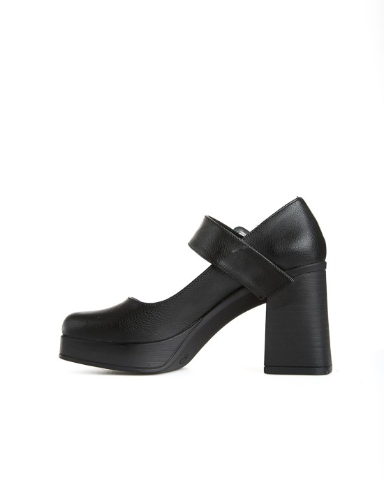 Bruno Scarpe Γόβα Καρέ με Φιάπα Μαύρο Bruno Scarpe Γόβα Καρέ με Φιάπα Μαύρο