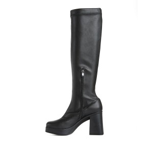 Bruno Scarpe Μπότα Καρέ με Φιάπα Μαύρο    Bruno Scarpe Μπότα Καρέ με Φιάπα Μαύρο