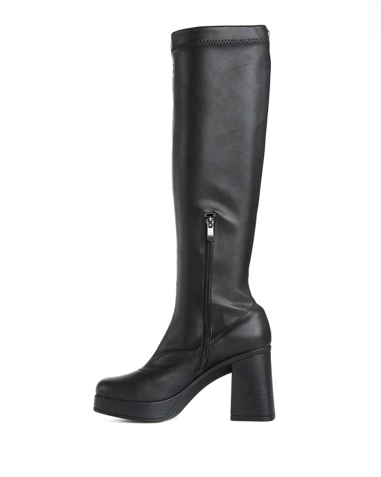 Bruno Scarpe Μπότα Καρέ με Φιάπα Μαύρο Bruno Scarpe Μπότα Καρέ με Φιάπα Μαύρο