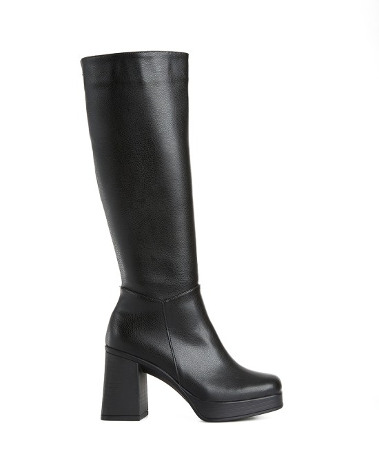 Bruno Scarpe Μπότα Καρέ με Φιάπα Μαύρο Bruno Scarpe Μπότα Καρέ με Φιάπα Μαύρο