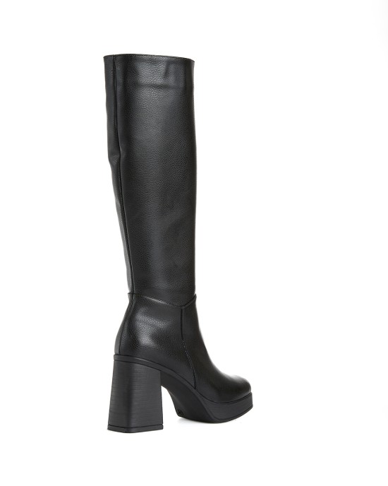 Bruno Scarpe Μπότα Καρέ με Φιάπα Μαύρο Bruno Scarpe Μπότα Καρέ με Φιάπα Μαύρο