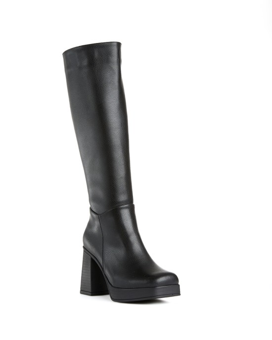 Bruno Scarpe Μπότα Καρέ με Φιάπα Μαύρο Bruno Scarpe Μπότα Καρέ με Φιάπα Μαύρο
