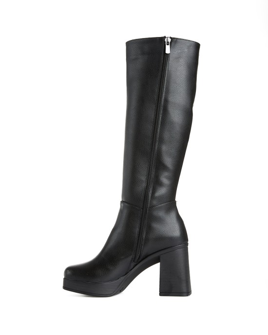 Bruno Scarpe Μπότα Καρέ με Φιάπα Μαύρο Bruno Scarpe Μπότα Καρέ με Φιάπα Μαύρο