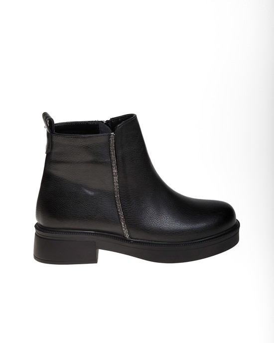 Bruno Scarpe Μποτάκι με Λωρίδα Strass στο πλάι Μαύρο Bruno Scarpe Μποτάκι με Λωρίδα Strass στο πλάι Μαύρο