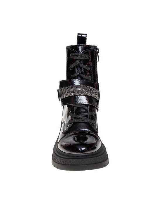   Bruno Scarpe Αρβυλάκι Λουστρίνι με Σχέδιο Strass Μαύρο BS-7006