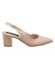  Bruno Scarpe Γόβα Mule Μυτερή με Χοντρό Τακούνι Δέρμα Nude