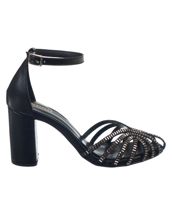   Bruno Scarpe Πέδιλο Γνήσιο Δέρμα Mirror Strass Μαύρο