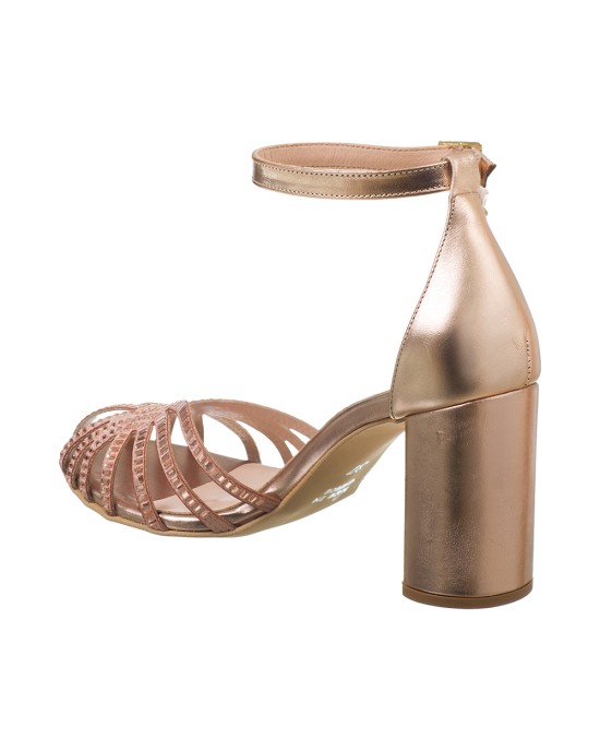   Bruno Scarpe Πέδιλο Γνήσιο Δέρμα Mirror Strass Χαλκός