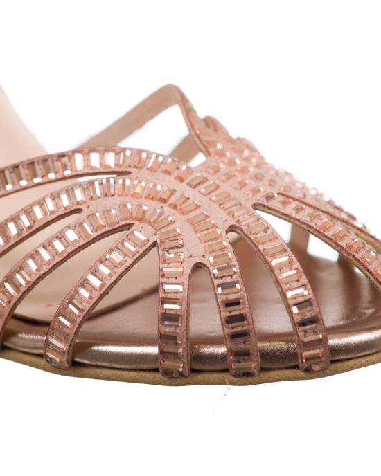   Bruno Scarpe Πέδιλο Γνήσιο Δέρμα Mirror Strass Χαλκός