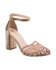   Bruno Scarpe Πέδιλο Γνήσιο Δέρμα Mirror Strass Χαλκός