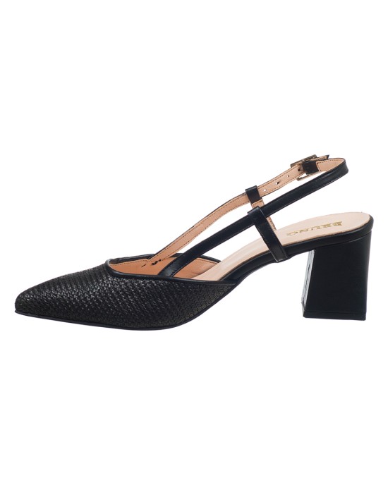  Bruno Scarpe Γόβα Mule Μυτερή Ψάθα Μαύρο