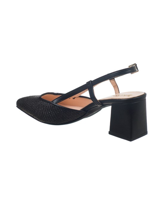  Bruno Scarpe Γόβα Mule Μυτερή Ψάθα Μαύρο