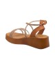   Bruno Scarpe Genuine Leather Platform With Strass Straps Tabac
