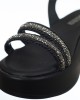   Bruno Scarpe Genuine Leather Platform with Strass Black