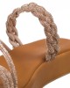   Bruno Scarpe Γνήσιο Δέρμα Flatforms με Πλεξούδα Strass Χαλκός