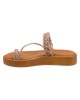   Bruno Scarpe Γνήσιο Δέρμα Flatforms με Πλεξούδα Strass Χαλκός