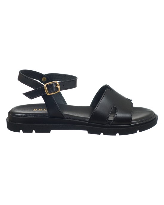   Bruno Scarpe Γνήσιο Δέρμα Flat Πέδιλα Μαύρο