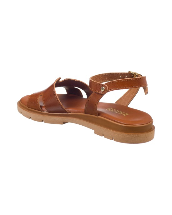   Bruno Scarpe Γνήσιο Δέρμα Flat Πέδιλα Ταμπά 