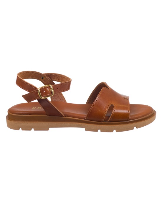   Bruno Scarpe Γνήσιο Δέρμα Flat Πέδιλα Ταμπά 