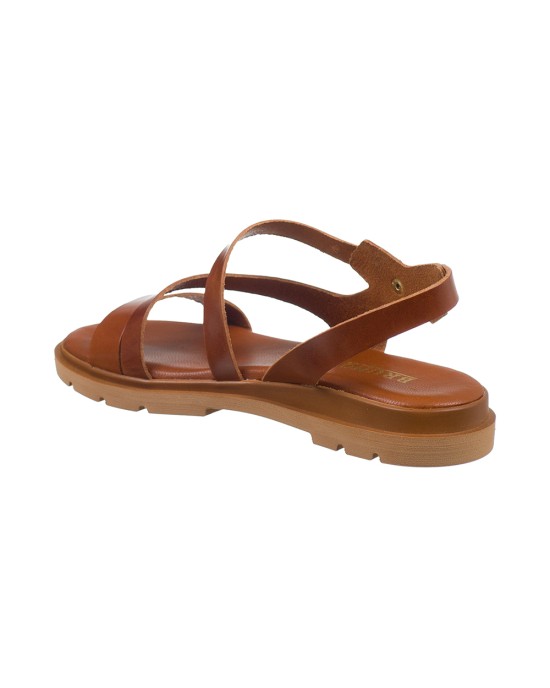   Bruno Scarpe Γνήσιο Δέρμα Flat Πέδιλα Ταμπά 