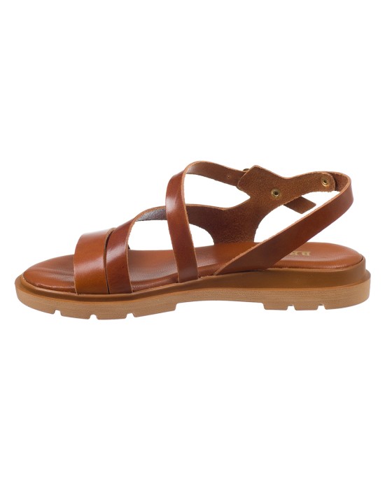   Bruno Scarpe Γνήσιο Δέρμα Flat Πέδιλα Ταμπά 