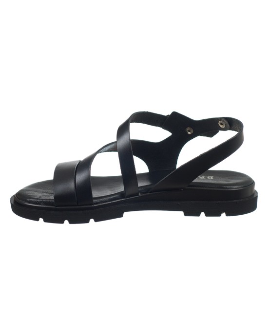   Bruno Scarpe Γνήσιο Δέρμα Flat Πέδιλα Μαύρο 
