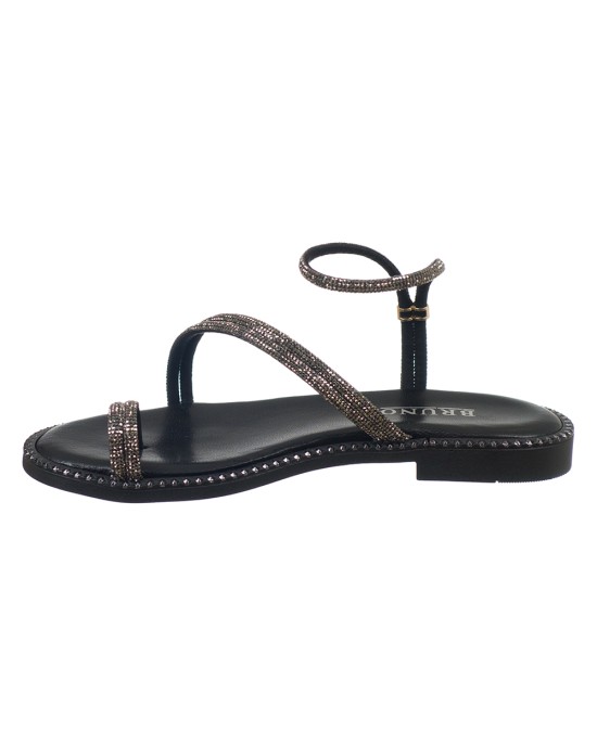   Bruno Scarpe Σανδάλι Γνήσιο Δέρμα με Strass Μαύρο