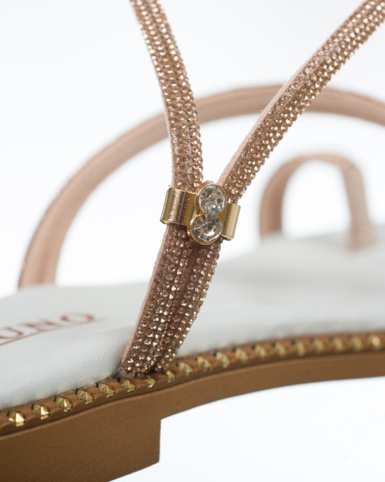   Bruno Scarpe Σανδάλι Γνήσιο Δέρμα με Strass Λευκό