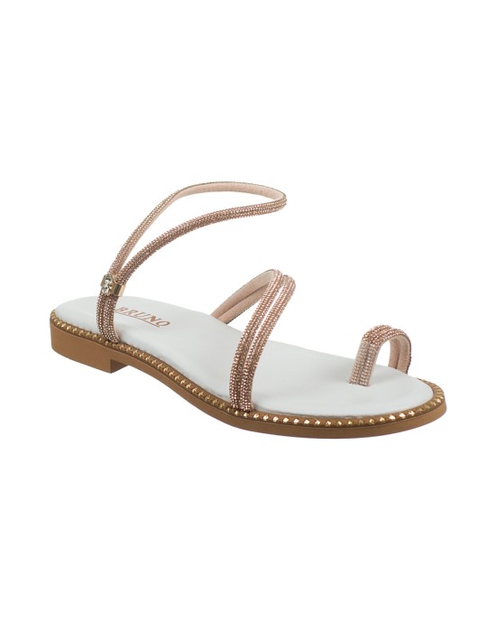   Bruno Scarpe Σανδάλι Γνήσιο Δέρμα με Strass Λευκό
