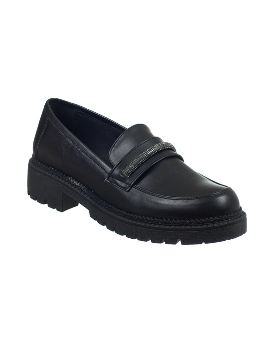   Bruno Scarpe Loafer Μαύρο με Strass BS-00170B