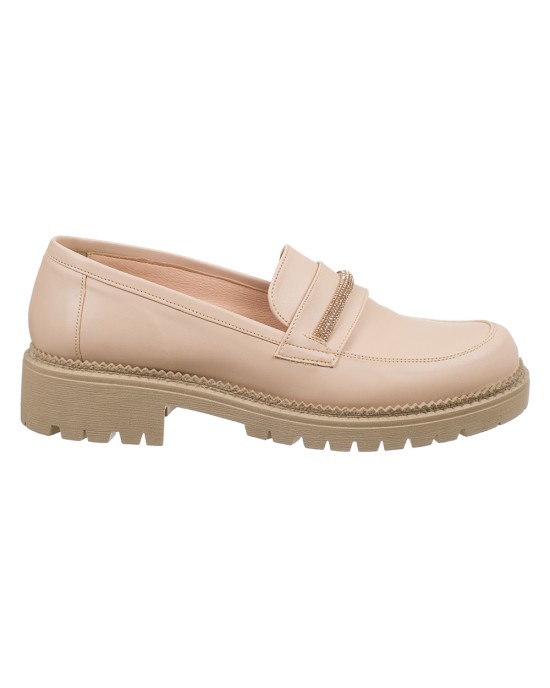   Bruno Scarpe Loafer με Strass Nude BS-00170ND