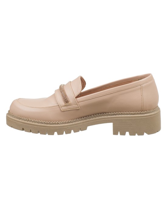   Bruno Scarpe Loafer με Strass Nude BS-00170ND