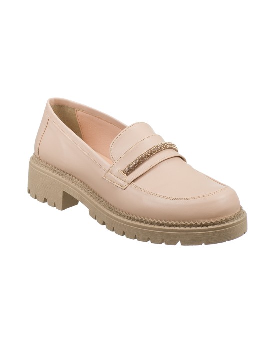   Bruno Scarpe Loafer με Strass Nude BS-00170ND