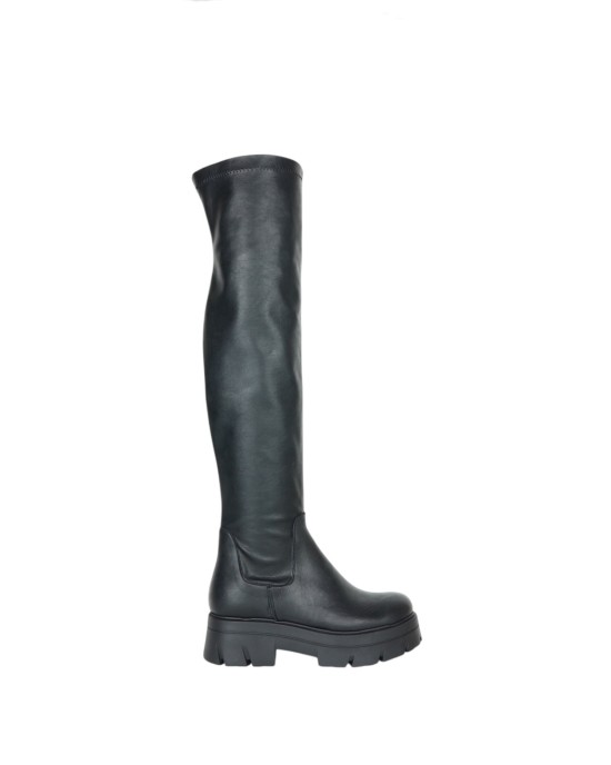   Bruno Scarpe Μπότα Δέρμα Over the knee Μαύρο BS-X24-142