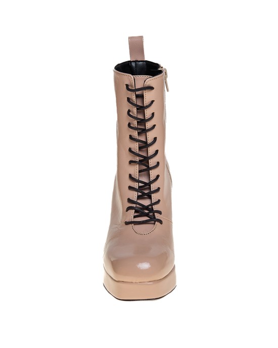 Bruno Scarpe Μποτάκι Καρέ με Φιάπα Nude Bruno Scarpe Μποτάκι Καρέ με Φιάπα Nude