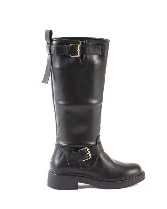 Bruno Scarpe Μπότα Μαύρη με Διπλή Αγκράφα στο πλάι Bruno Scarpe Μπότα Μαύρη με Διπλή Αγκράφα στο πλάι