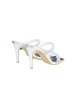  Πέδιλο Mules Ασημί με Strass Λουράκια. BS-701-1S
